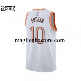 Maglia NBA San Antonio Spurs Jeremy Sochan 10 Nike 2023-2024 City Edition Bianco Swingman - Bambino